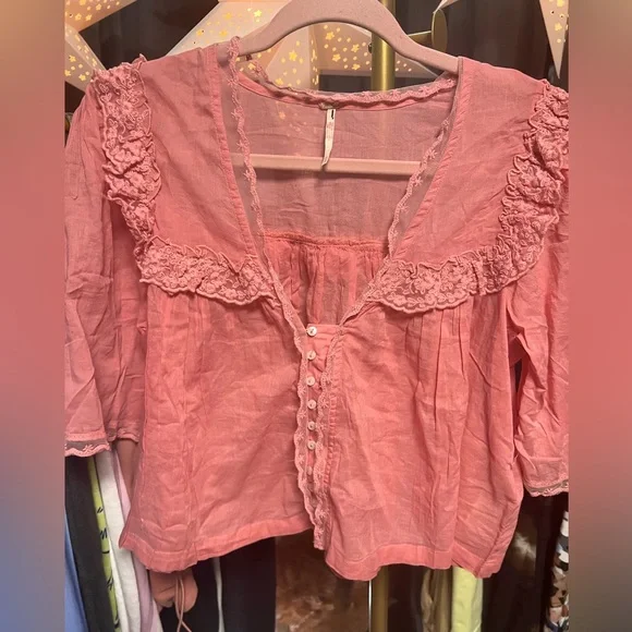 Free People Luna Top Pink NWOT - Picture 8 of 9